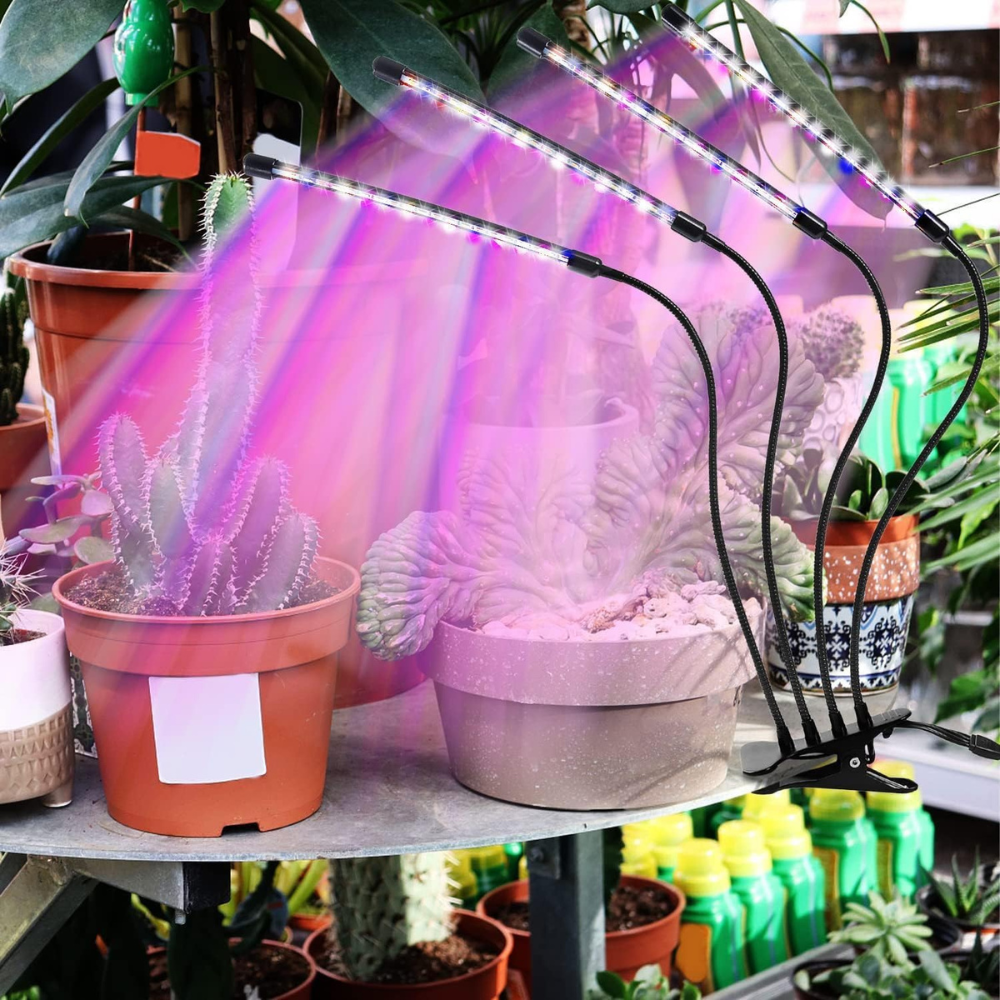 Lampe de croissance LED à 4 têtes – Boostez vos plantes en intérieur