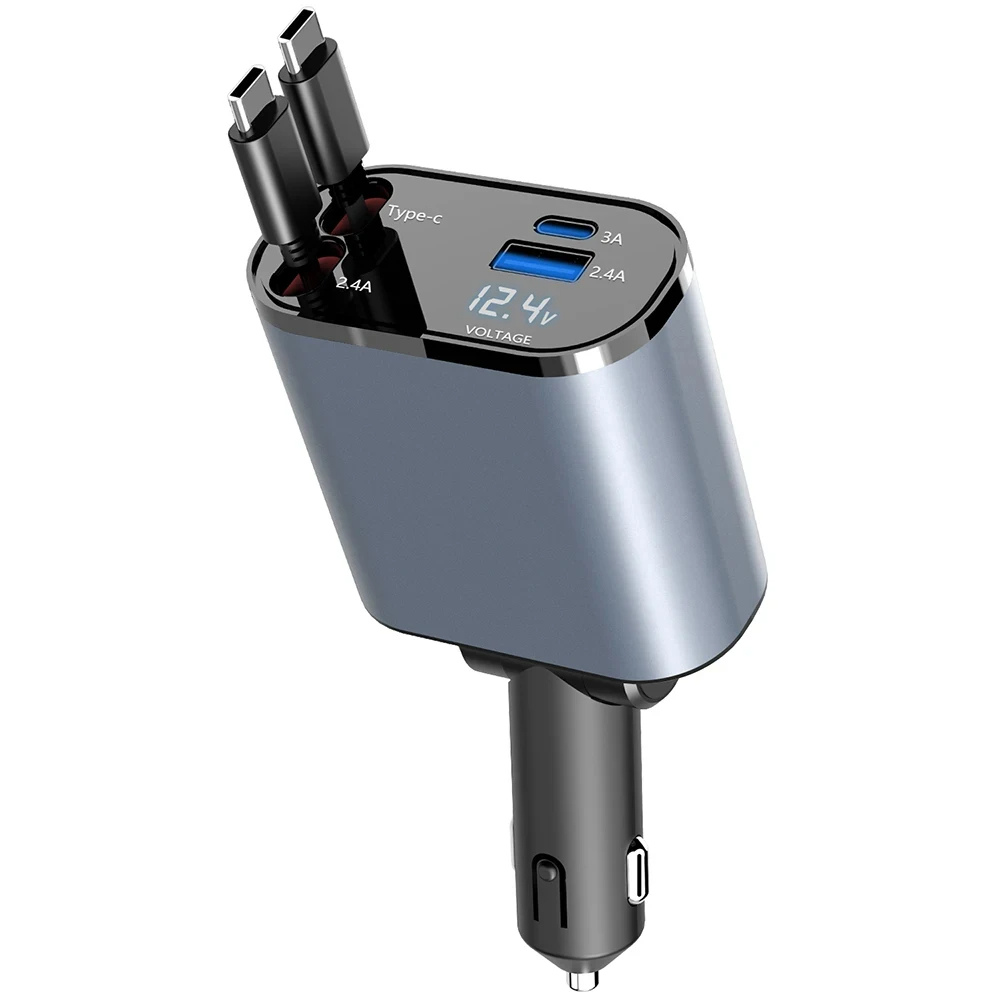 Chargeur voiture intelligent avec câbles intégrés