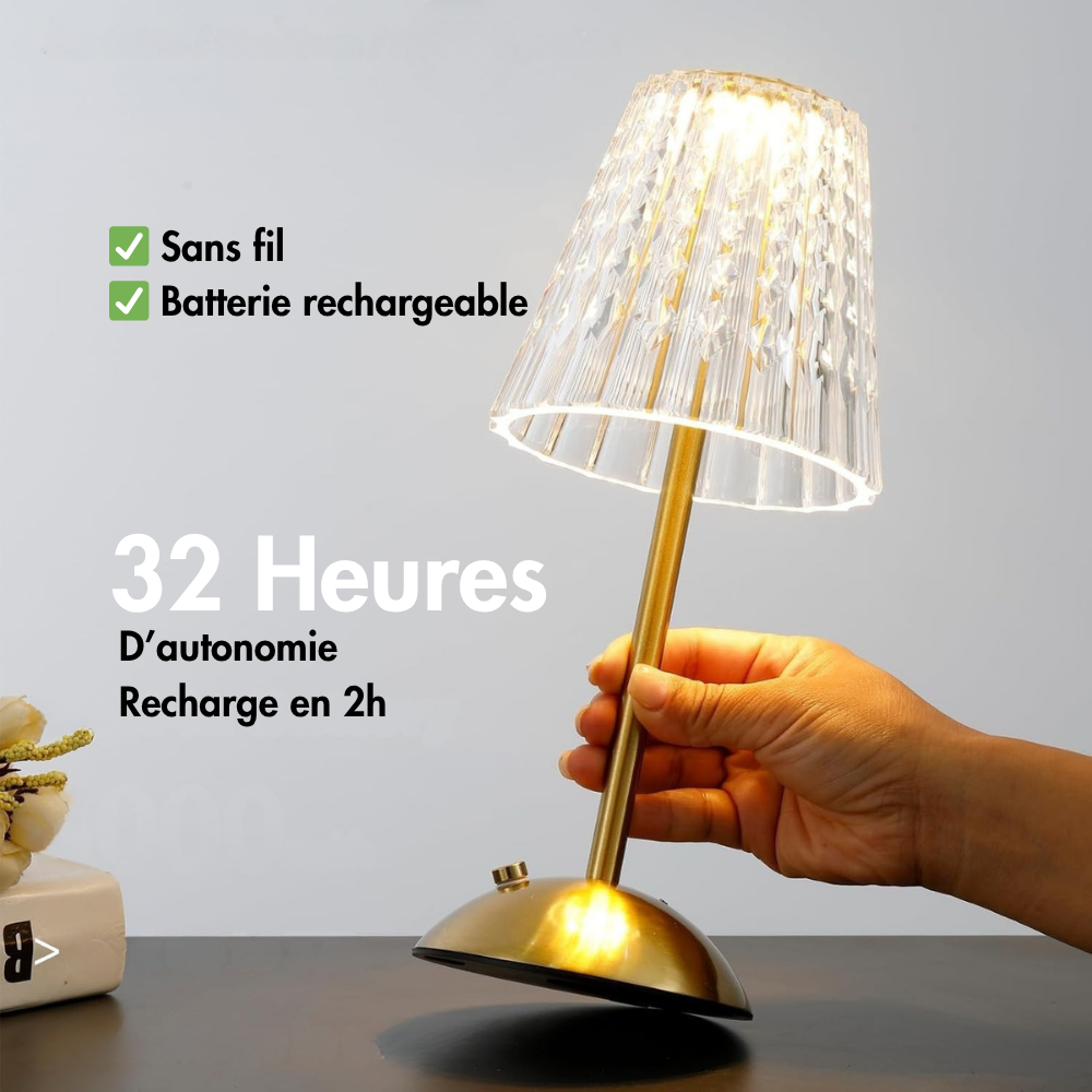Lampe de Chevet Cristal Sans Fil