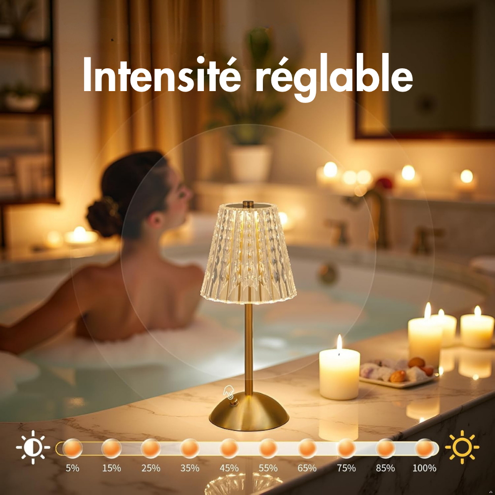 Lampe de Chevet Cristal Sans Fil