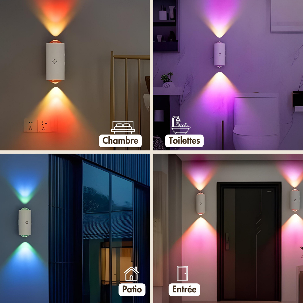 Lampe Murale Intelligente avec Détecteur de Mouvement et Ambiance Multicolore