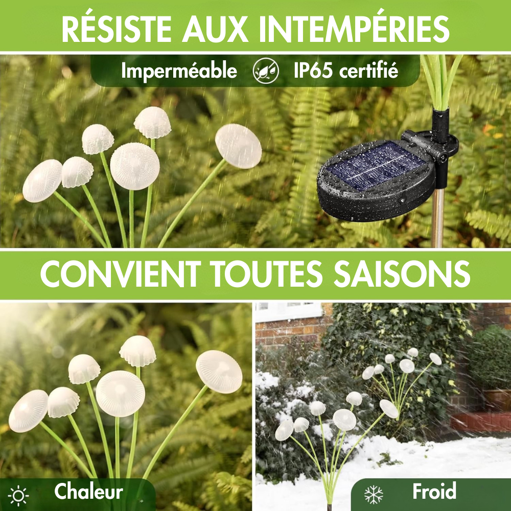 Guirlande Solaire Champignons Magiques - Lot de 2 (1+1 OFFERT)