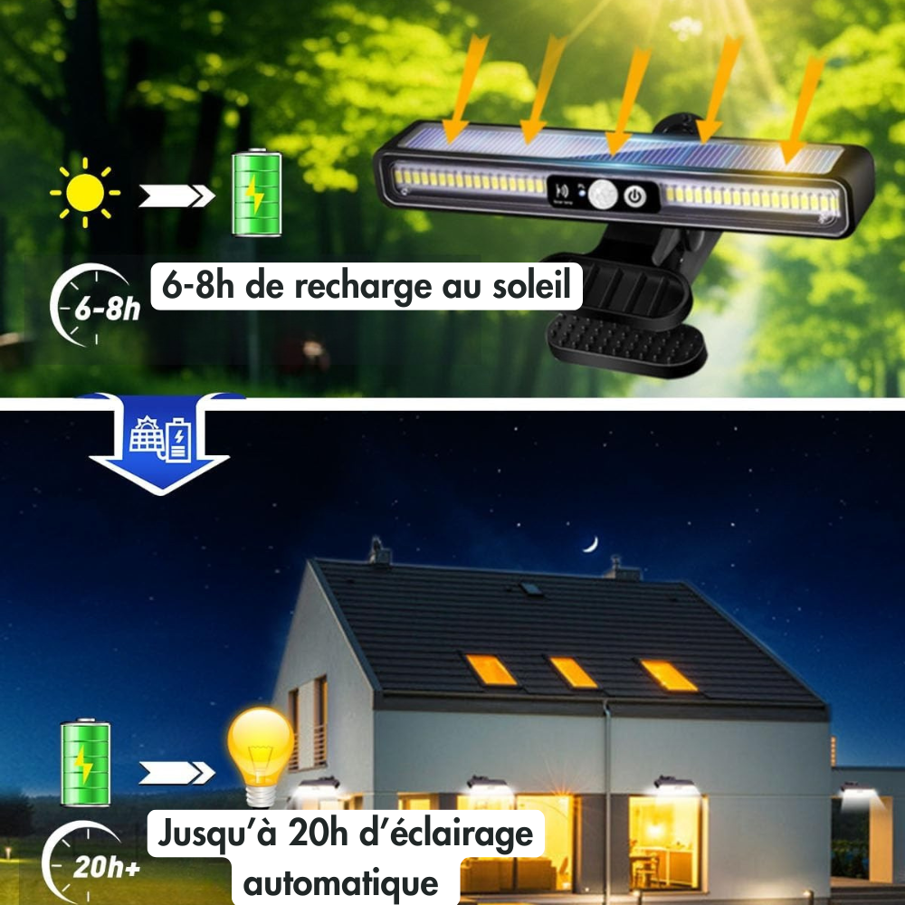 Lampe solaire à clipser – un éclairage puissant et autonome