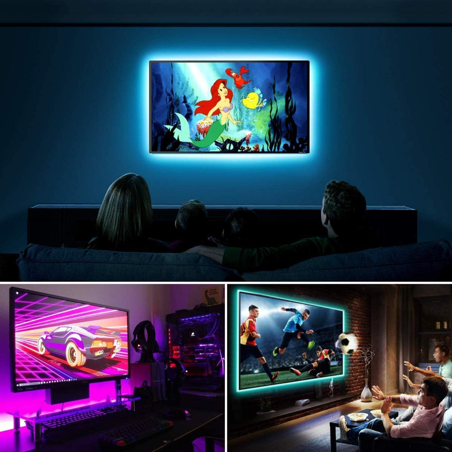 Ruban LED multicolore d'intérieur télécommande et application