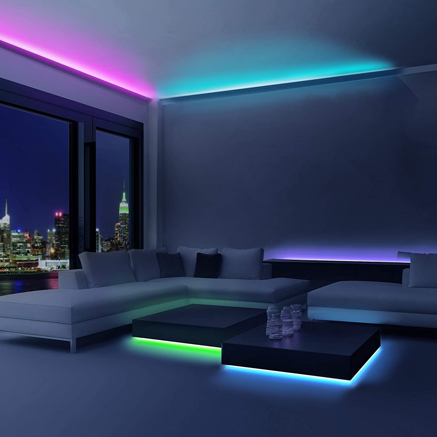 Ruban LED multicolore d'intérieur télécommande et application