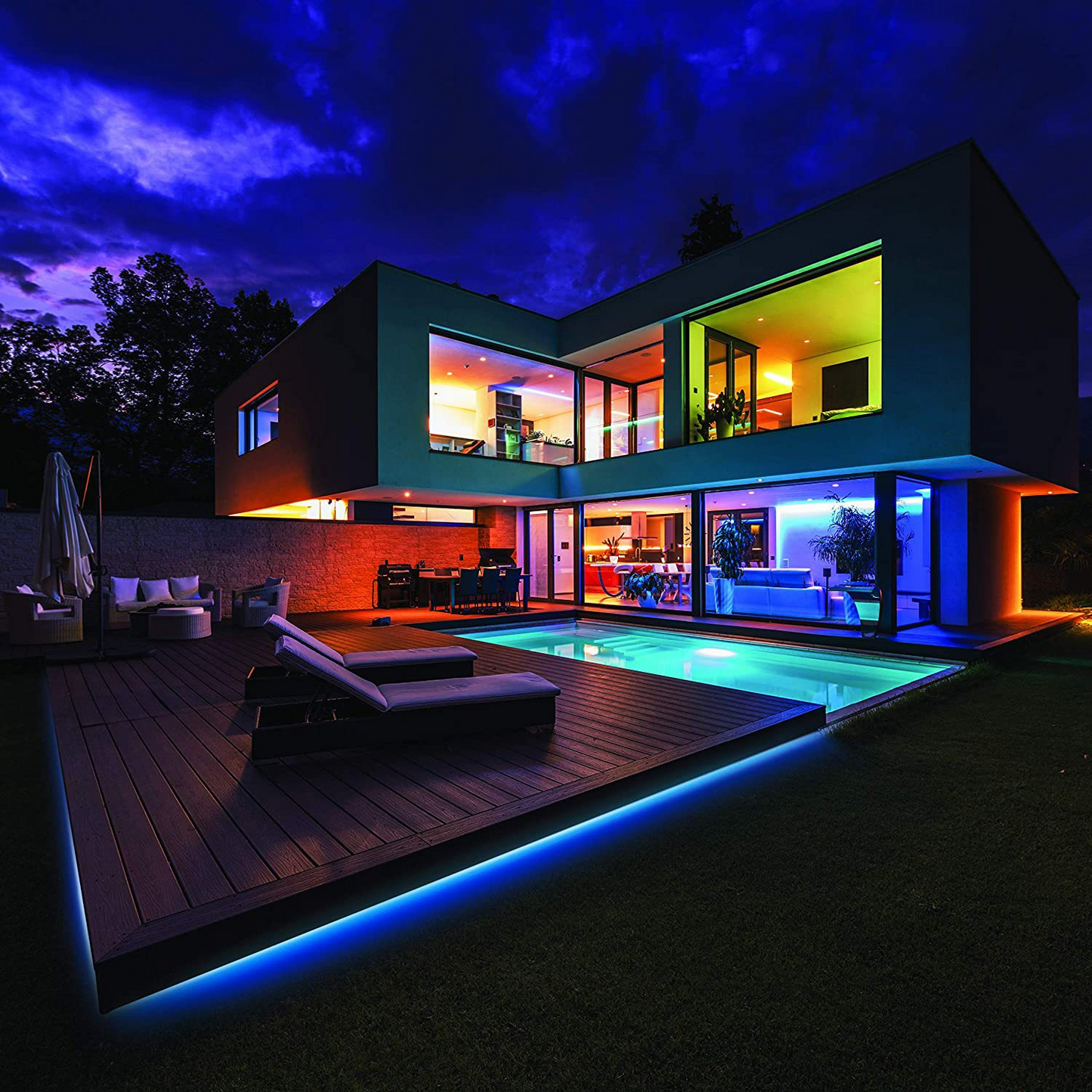 Ruban LED multicolore d'intérieur télécommande et application