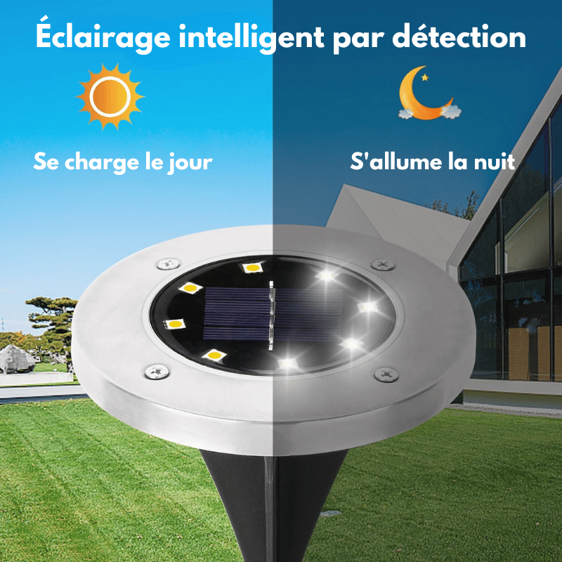 Lampe de jardin solaire en action