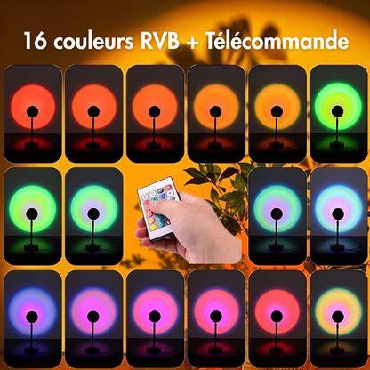 Lampe projecteur Sunset avec télécommande