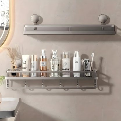 Étagère Murale de Salle de Bain en Aluminium – Fixation Sans Perçage