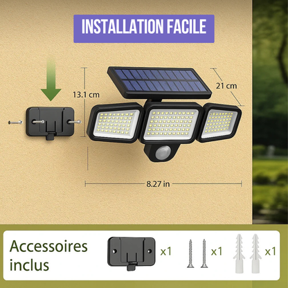 Lampe solaire murale à détecteur de mouvement