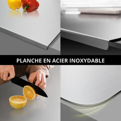 Planche à Découper en Acier Inoxydable – Hygiène Parfaite et Durabilité Professionnelle