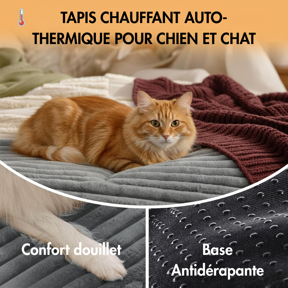 Tapis chauffant auto-thermique pour chien et chat