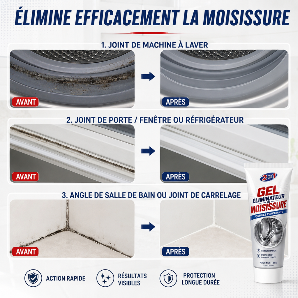 Gel Éliminateur de Moisissure 2-en-1