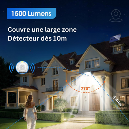 Lampe projecteur LED d'extérieur avec détecteur de mouvement et télécommande