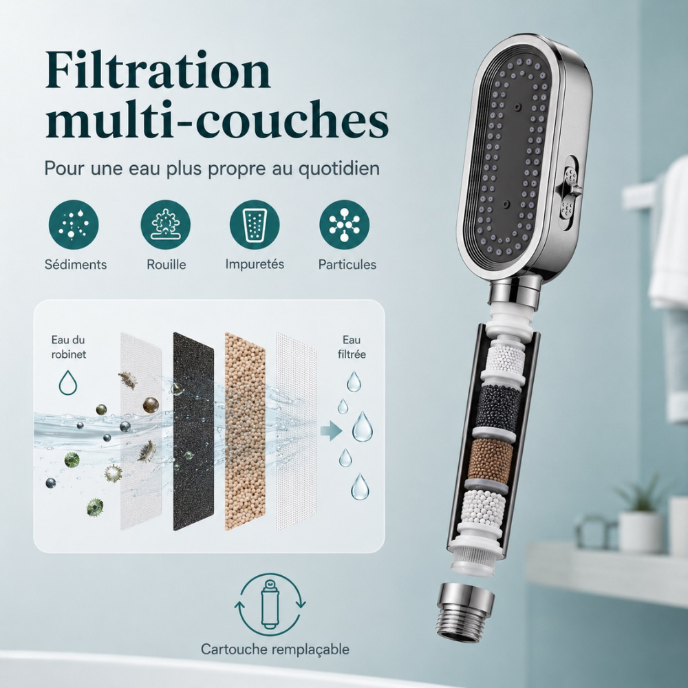 Douche filtrante haute pression
