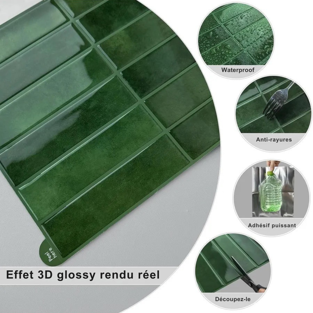 Carrelage Adhésif Effet 3D – Transformez Votre Intérieur en Quelques Minutes