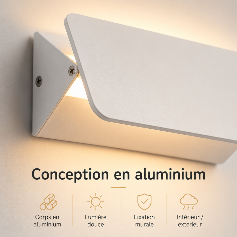 Applique murale LED réglable – design moderne intérieur / extérieur