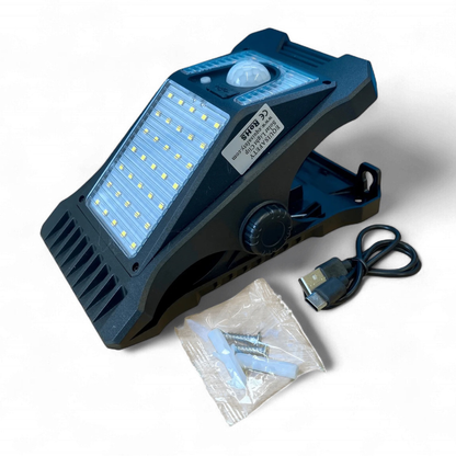 Lampe Solaire LED à Détecteur de Mouvement avec Fixation à Clip