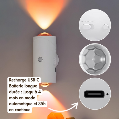 Lampe Murale Intelligente avec Détecteur de Mouvement et Ambiance Multicolore