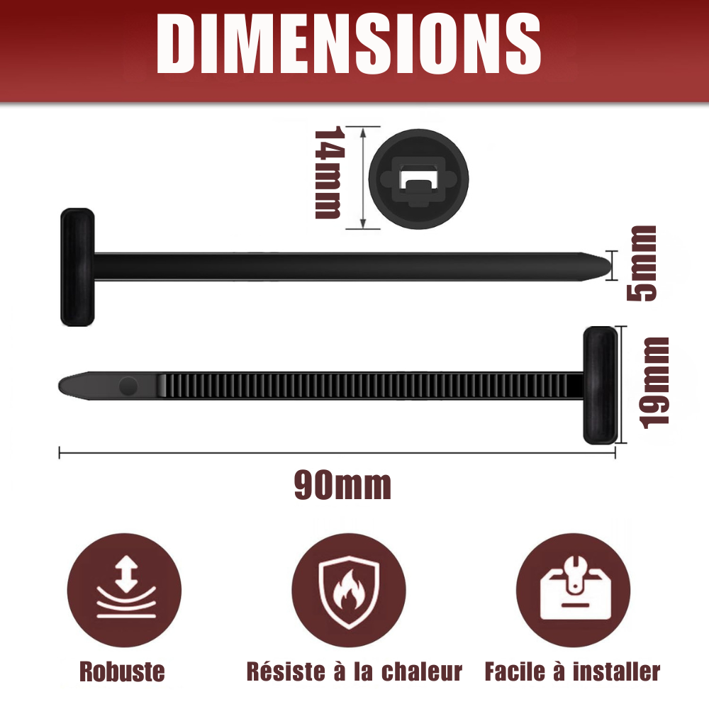 Attaches Universelles Auto Renforcées – Kit 100 Pièces
