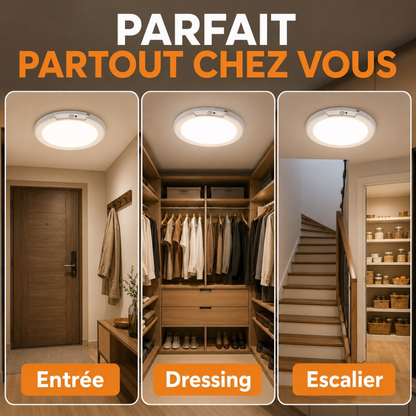Plafonnier LED Sans Fil avec Détecteur de Mouvement – Installation en 5 Minutes