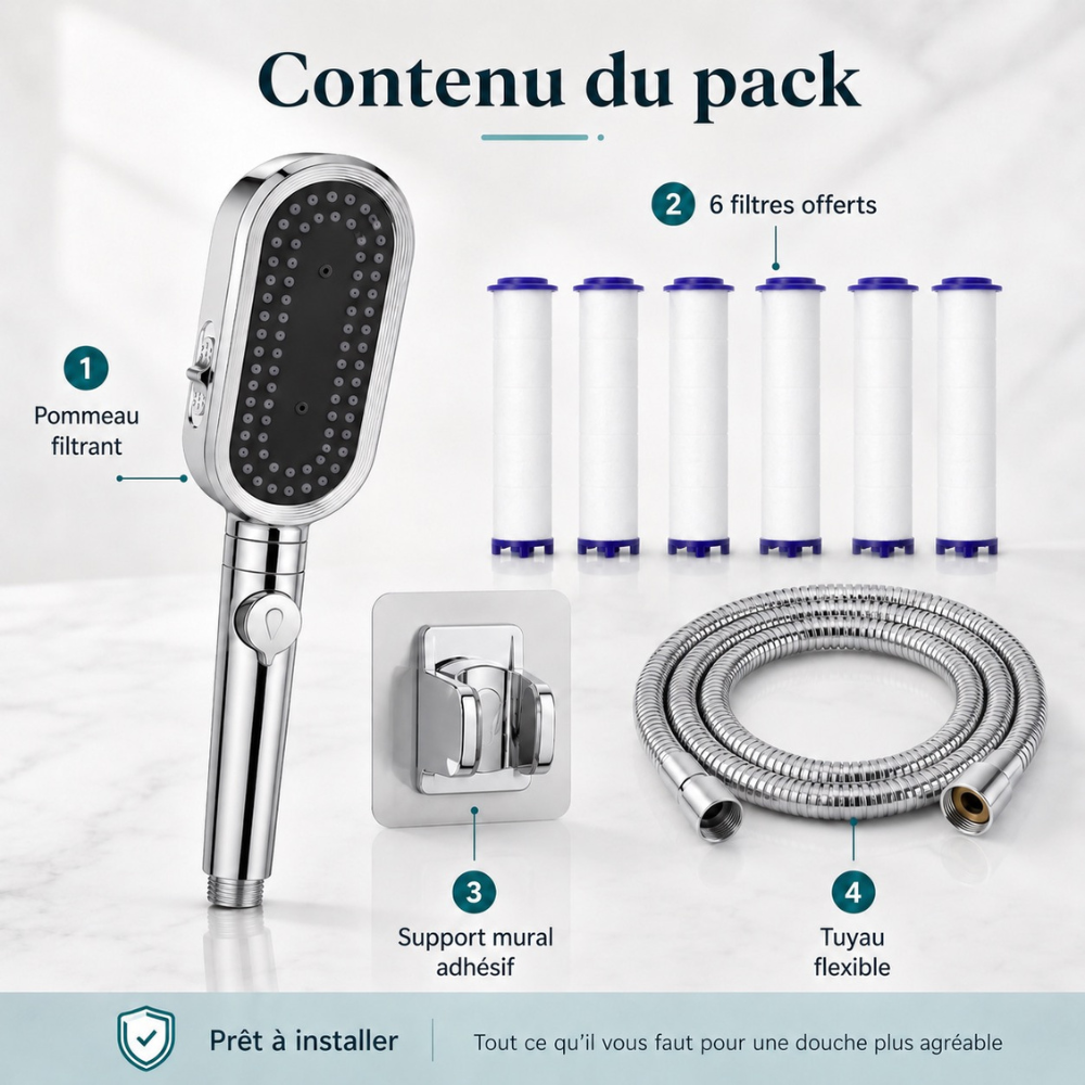 Douche filtrante haute pression