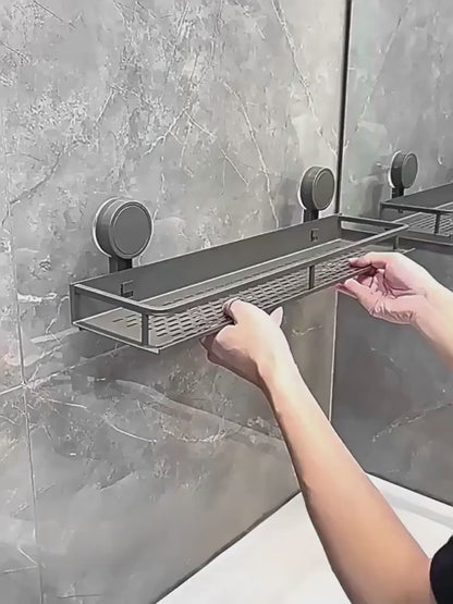 Étagère Murale de Salle de Bain en Aluminium – Fixation Sans Perçage