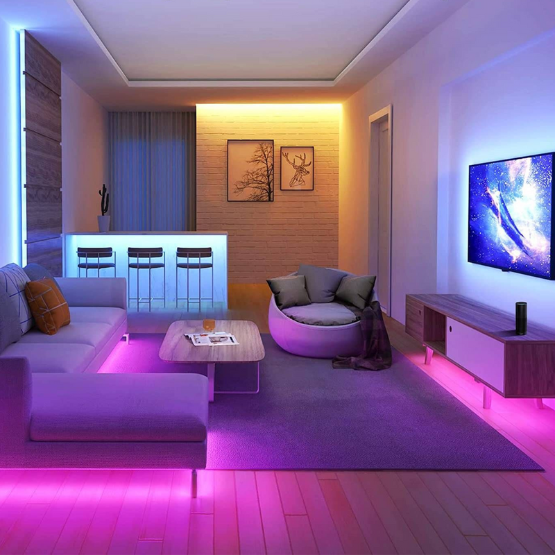 Ruban LED multicolore d'intérieur télécommande et application